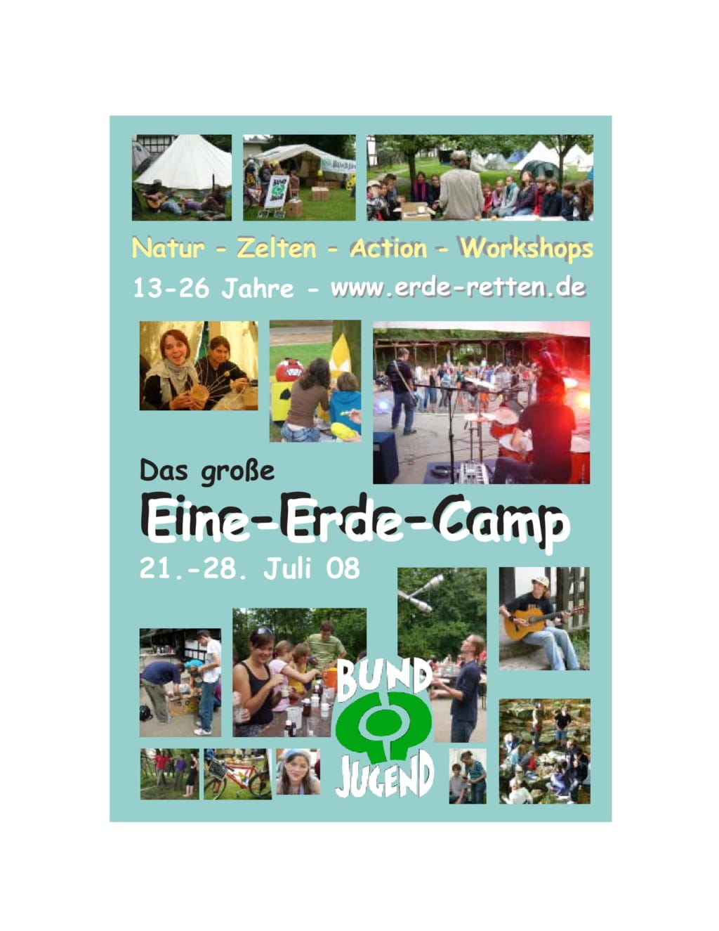 Jugendcamp mit Natur, Workshops und Musik im Juli.