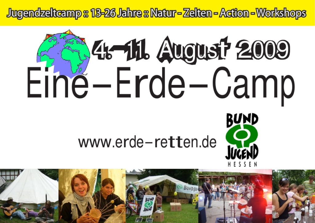 Jugendzeltcamp Eine-Erde-Camp, Workshops und Naturaktivitäten 2009