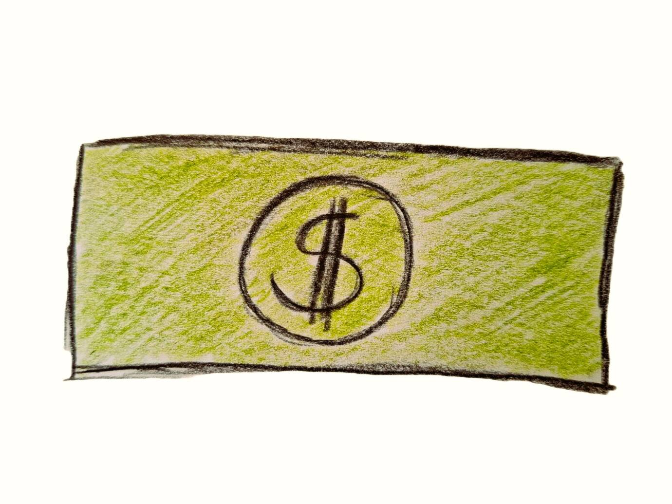 Gezeichnete Geldscheingrafik in Grün