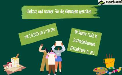 Gestalten von Plakaten für Klimademo am 2.9.2025.