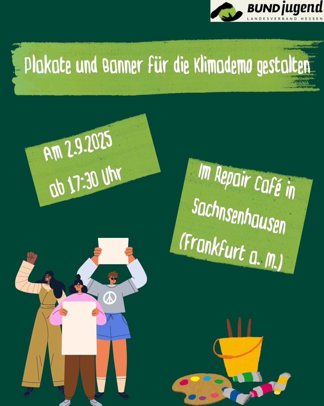 Plakatworkshop für Klimademo in Frankfurt, 2. September