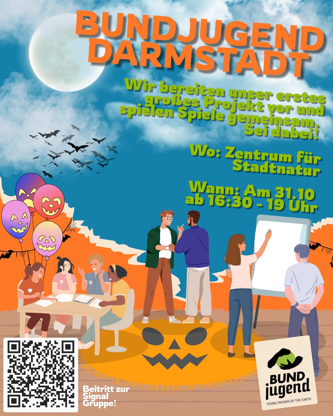BUNDjugend Darmstadt Halloween-Treffen am 31.10., im Zentrum für Stadtnatur.