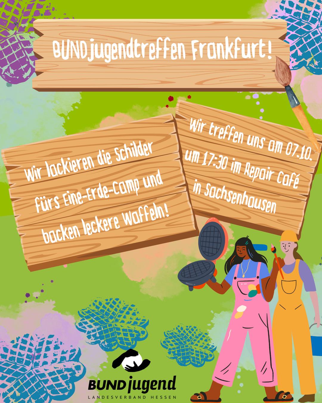 BUNDjugendtreffen Frankfurt, 7.10., Sachsenhausen, im Repair Café.
