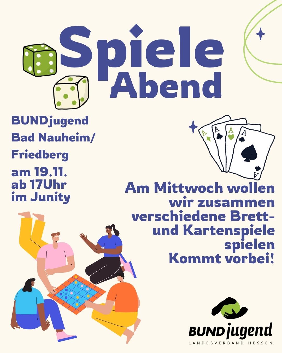 BUNDjugend Bad-Nauheim/Friedberg Spieleabend am 19.11. in Bad Nauheim.