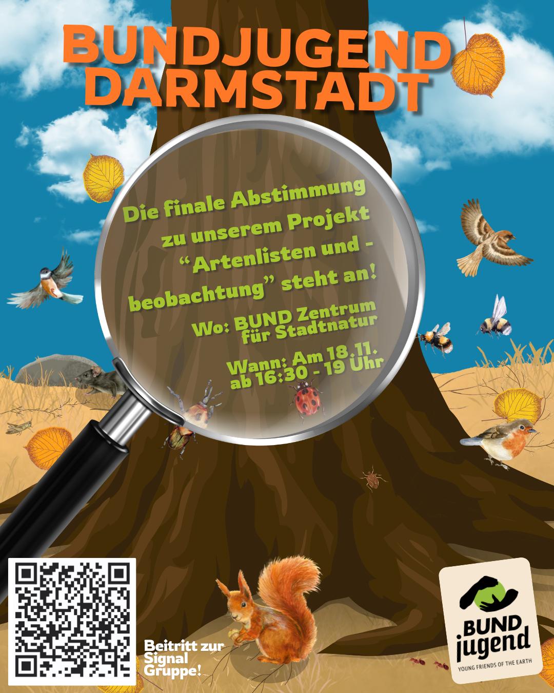 BUNDjugend Darmstadt finale Abstimmung zum Projekt Artenlisten und -beobachtungen