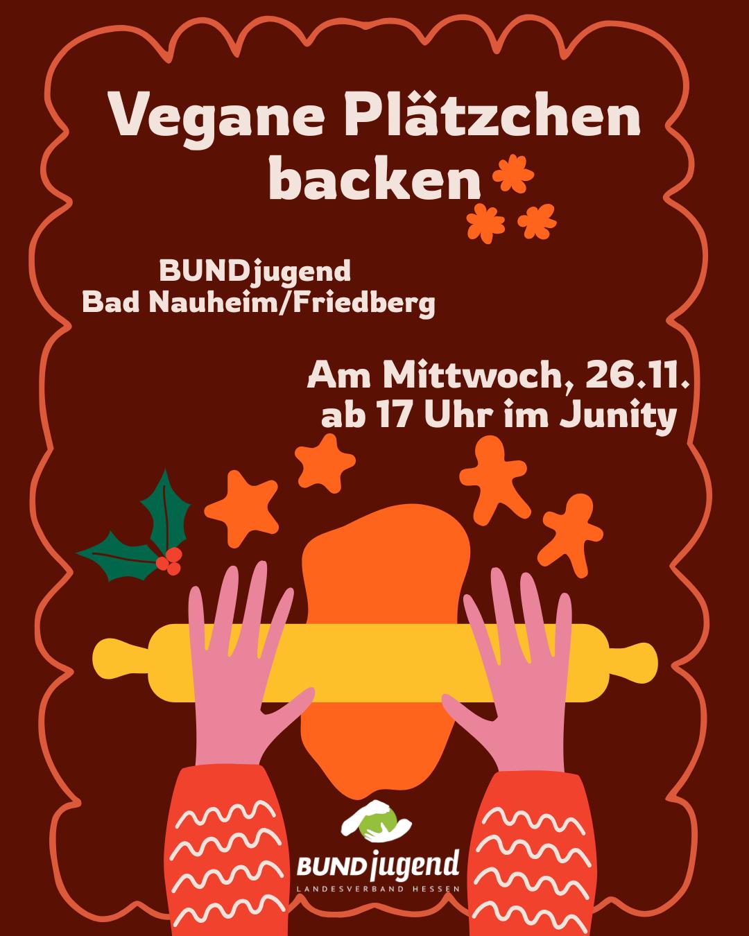 Vegane Plätzchen backen. Veranstaltung der BUNDjugend Bad Nauheim/Friedberg.